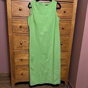 Sag Harbor Sleeveless Linen/Cotton Dress in Lime Green